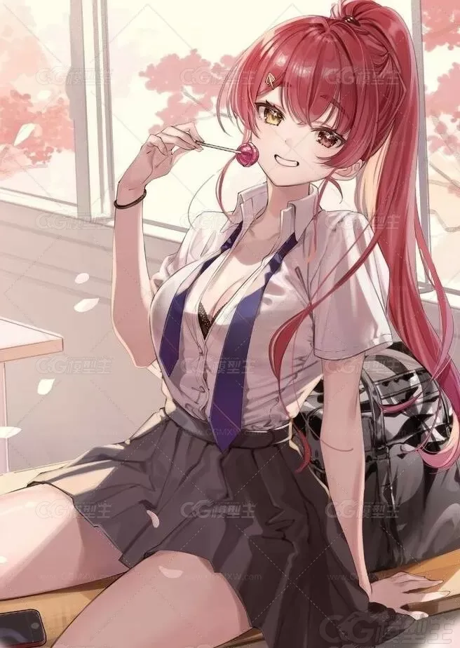推特画师朱里shuri的动漫少女插画作品-4