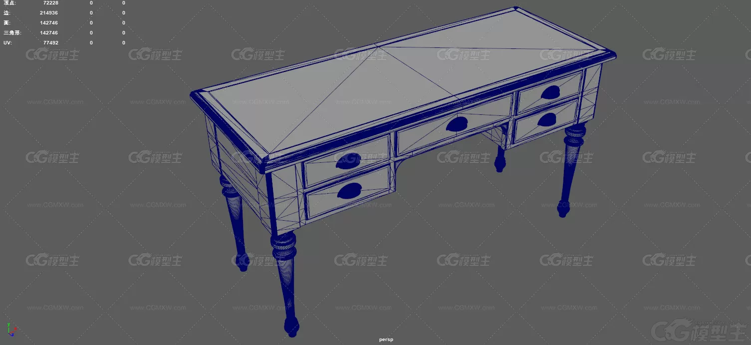 桌子 table 案桌 木桌长桌 实木家具 家具 办公桌 欧式桌子 实木桌 书桌 写字台 写字桌-9