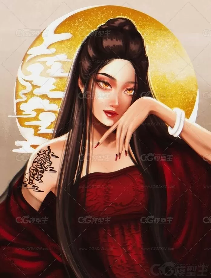 p站画师MOON.MONDAY画风超级简洁的人物插画-4