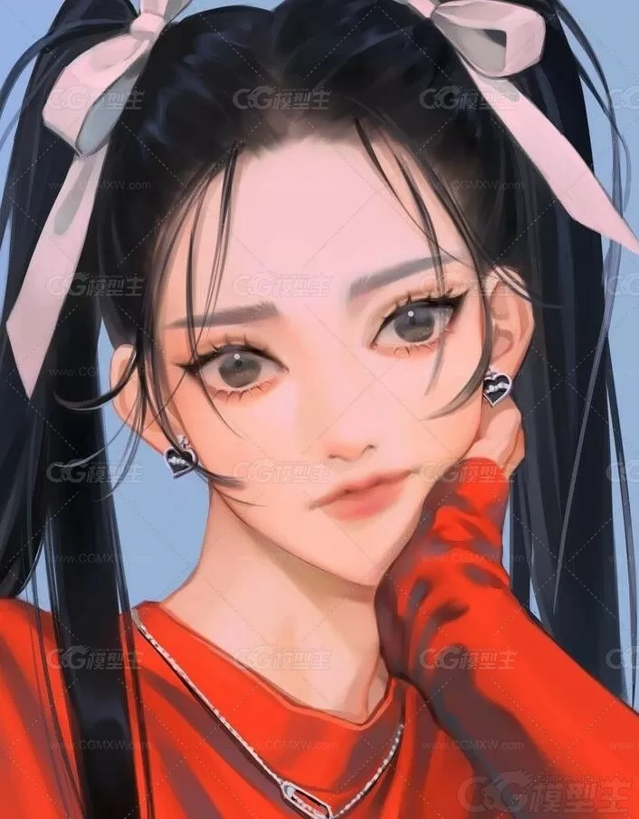 HIRUNA画师的唯美少女角色插画作品-1