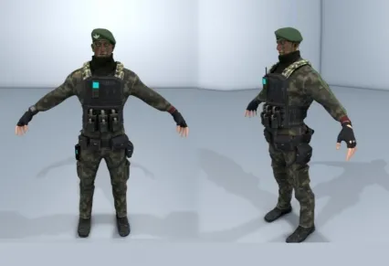 士兵，军人，战士3d模型