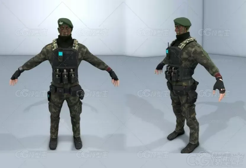 士兵，军人，战士3d模型-1