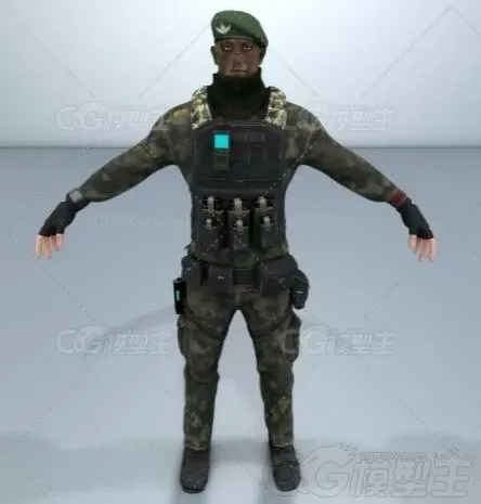 士兵，军人，战士3d模型-3
