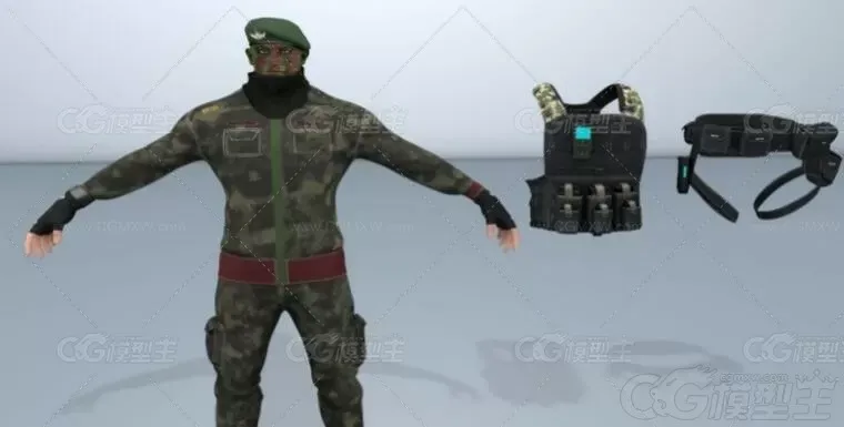 士兵，军人，战士3d模型-7