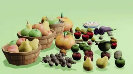 蔬菜，水果简模3d模型