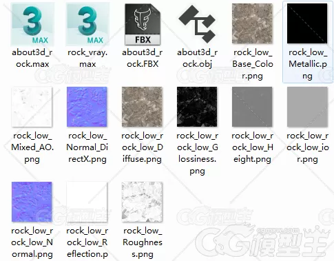 pbr次世代材质岩石，石头3D模型-9