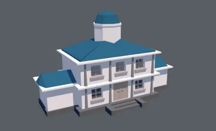 VR / AR建筑，城镇大厅3d模型