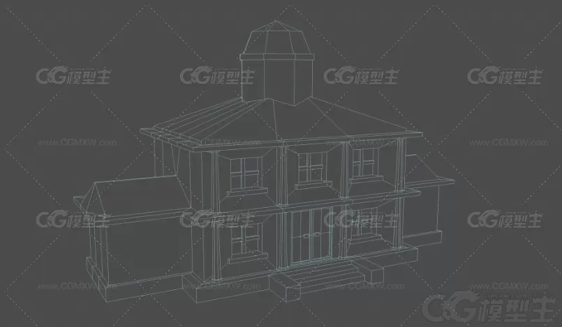 VR / AR建筑，城镇大厅3d模型-6