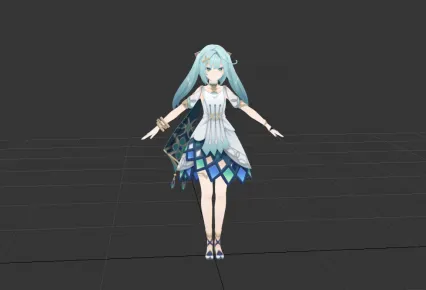 原神珐露珊3dmax模型