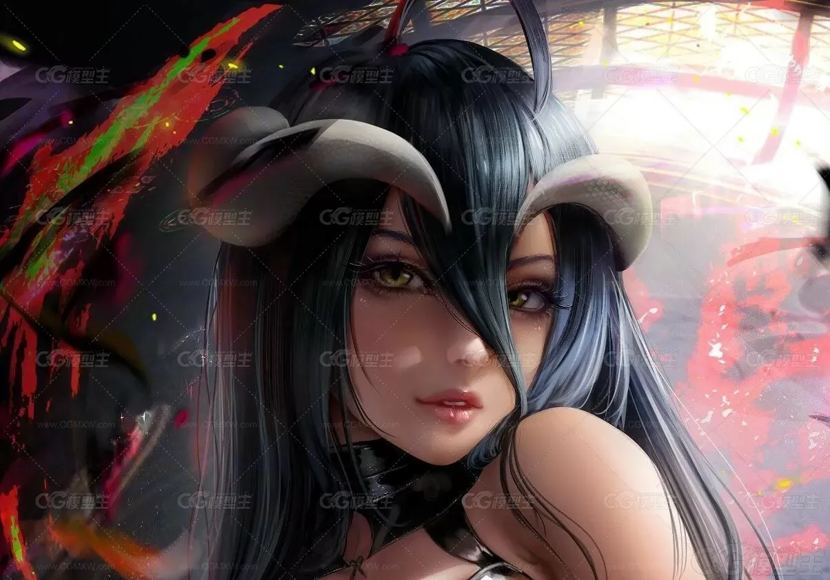柔美不失性感!22年8月Axsens画师163期性感美女CG插画-1