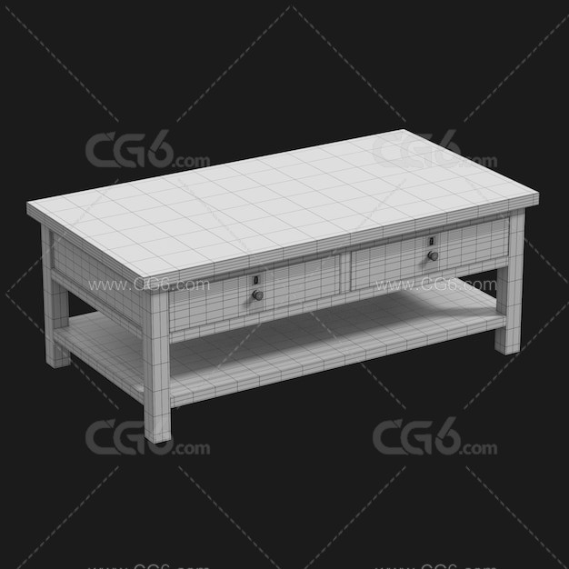 木桌子 带抽屉的桌子 家具 家具-4