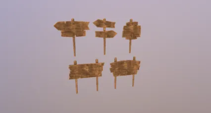 引路牌 木牌 木头牌子 导向牌 路标 指示牌 指引牌子 卡通风格路标 木牌公告栏