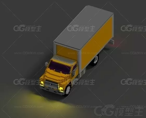 像素货车，卡车3d模型-3