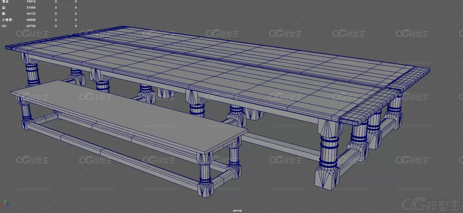 中世纪的桌椅 古代桌椅 家具 客栈桌椅 木桌 木椅 中式桌椅 古风桌椅 欧式长桌 餐桌...-11