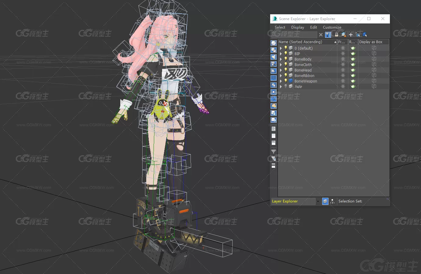 妮可3d模型_skin绑定-2