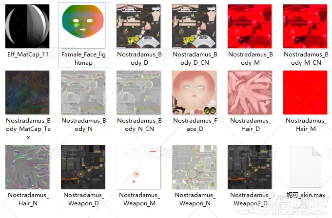 妮可3d模型_skin绑定-4