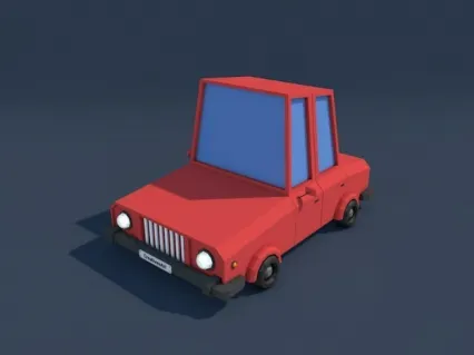 低模卡通汽车3d模型