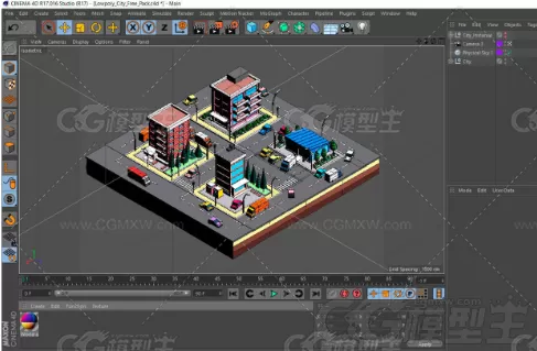 卡通低模城市3d场景模型-5