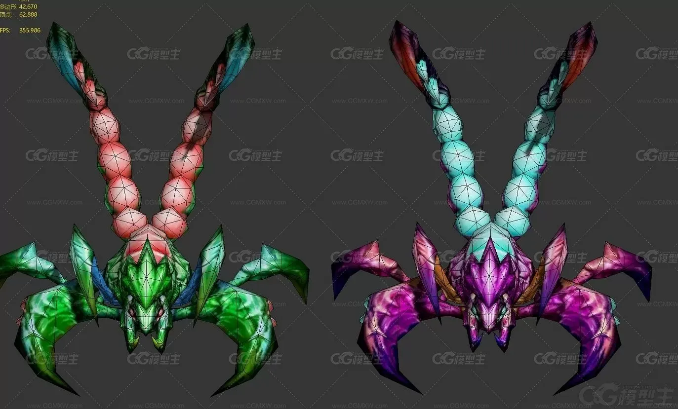 魔蝎 魔兽 蝎子精 恶灵 魔灵兽 妖怪 蝎子怪物  q版卡通3d游戏模型-2