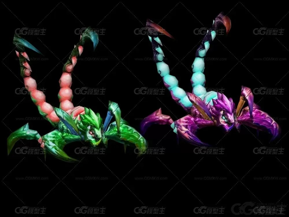 魔蝎 魔兽 蝎子精 恶灵 魔灵兽 妖怪 蝎子怪物  q版卡通3d游戏模型-1