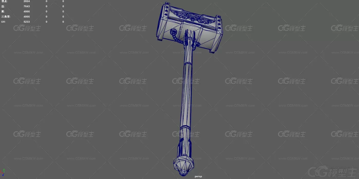 战锤 魔幻武器 冷兵器 古代武器 矮人兵器 巨锤 武器装备 神锤 铁锤 兽人战锤 维京武器-5