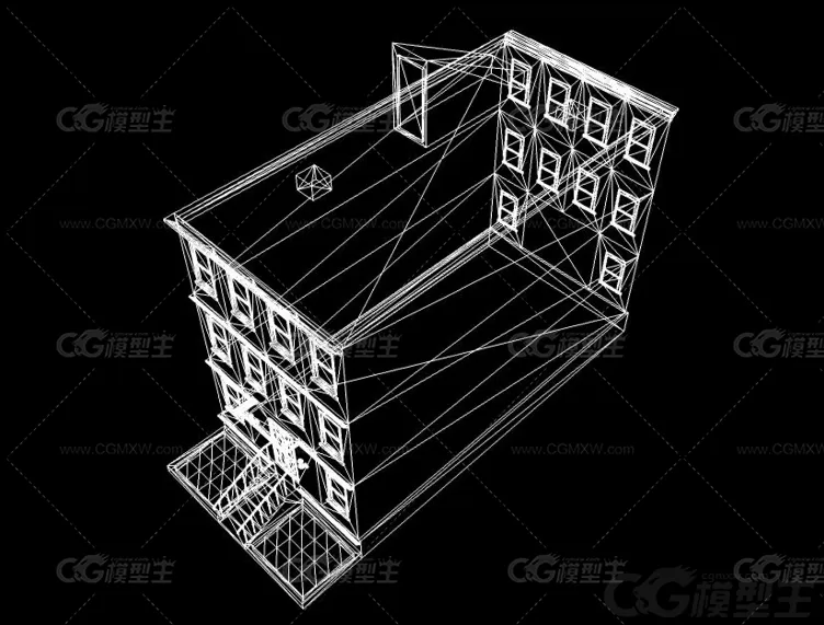 房屋建筑模型 小楼房 三层小楼-2