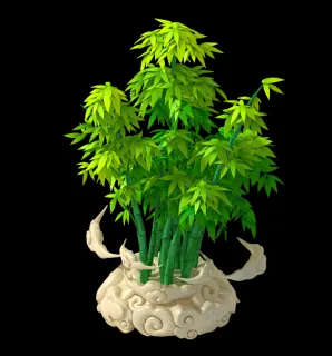 云海竹林 卡通竹子 盆景 Q版游戏3d模型