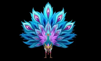 焕彩凤凰  孔雀仙兽 灵兽3D游戏模型