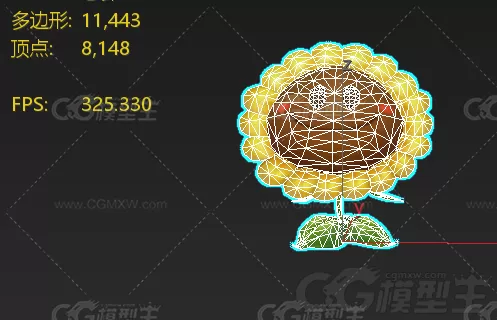 卡通花朵儿  太阳花 向日葵 3D游戏模型-2