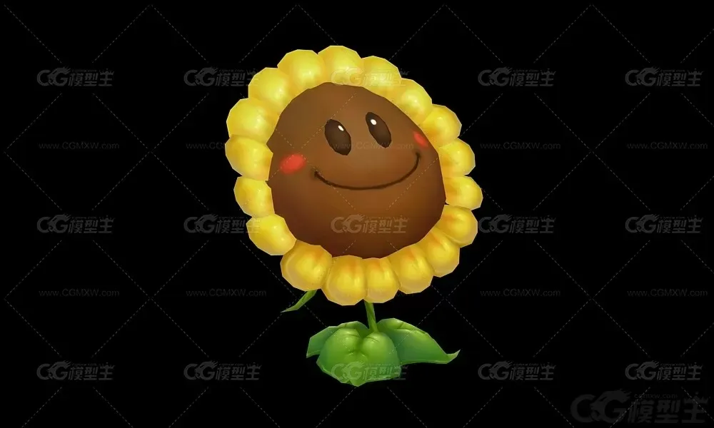卡通花朵儿  太阳花 向日葵 3D游戏模型-1