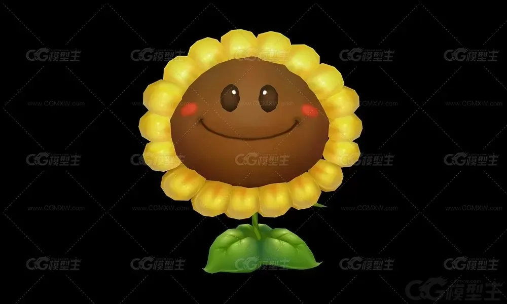 卡通花朵儿  太阳花 向日葵 3D游戏模型-3