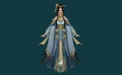 次世代游戏宫女女王清纯美女 仙侠美女 武侠古装仙子 古风美女3D模型