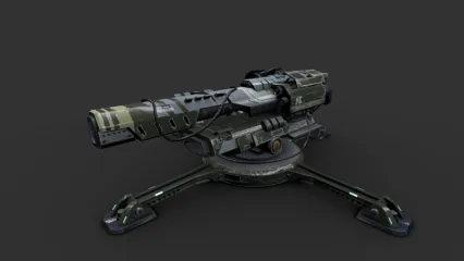 科幻星球武器机枪 大炮激光炮 枪炮3D模型带贴图