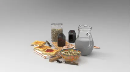 奶 果酱  面包  玻璃罐