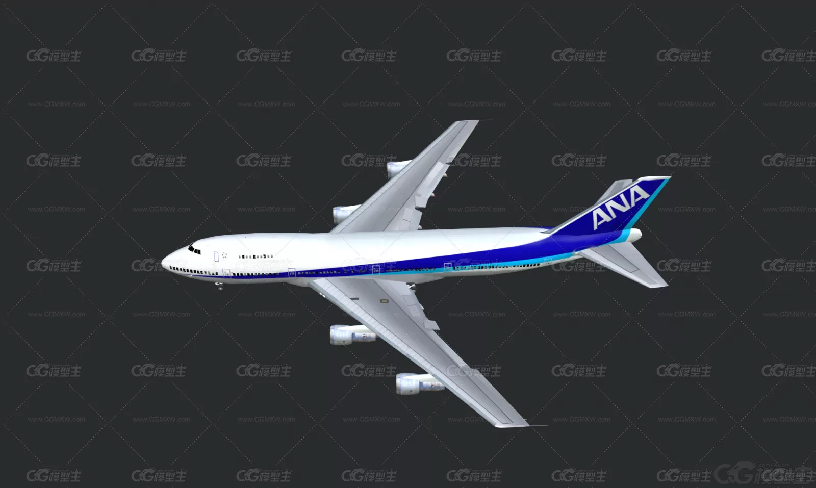 波音747-100客机 波音飞机 空中客车 航空飞机3D模型-1