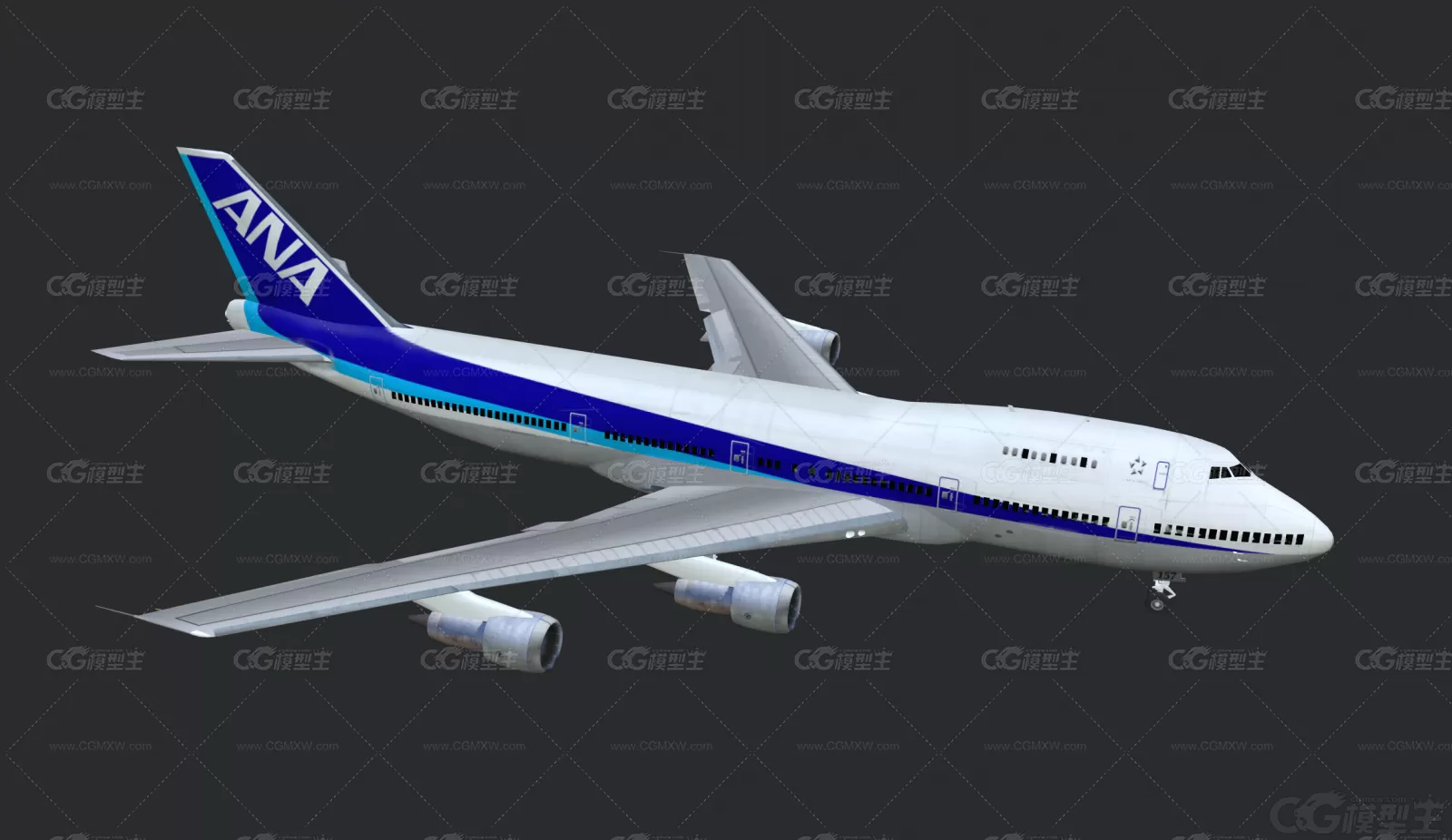 波音747-100客机 波音飞机 空中客车 航空飞机3D模型-3