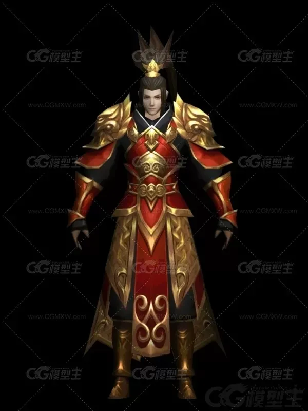红侠客 喜庆服装男子 红衣战神 盔甲战神 侠士 将军-3