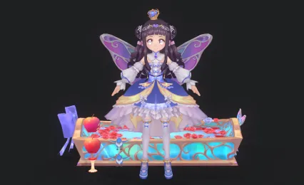 大眼萌妹 白雪公主 小仙女 小仙子 花仙子 日韩风格3D模型