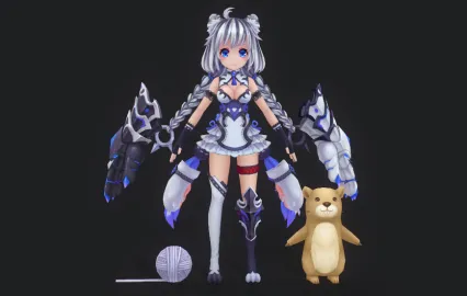 魔幻 美少女战士 小熊 剑客 仙子3D模型