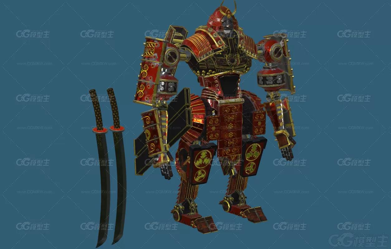 机械武士 机器人武士 武士机器人影武者 铁甲武士 3D模型-4