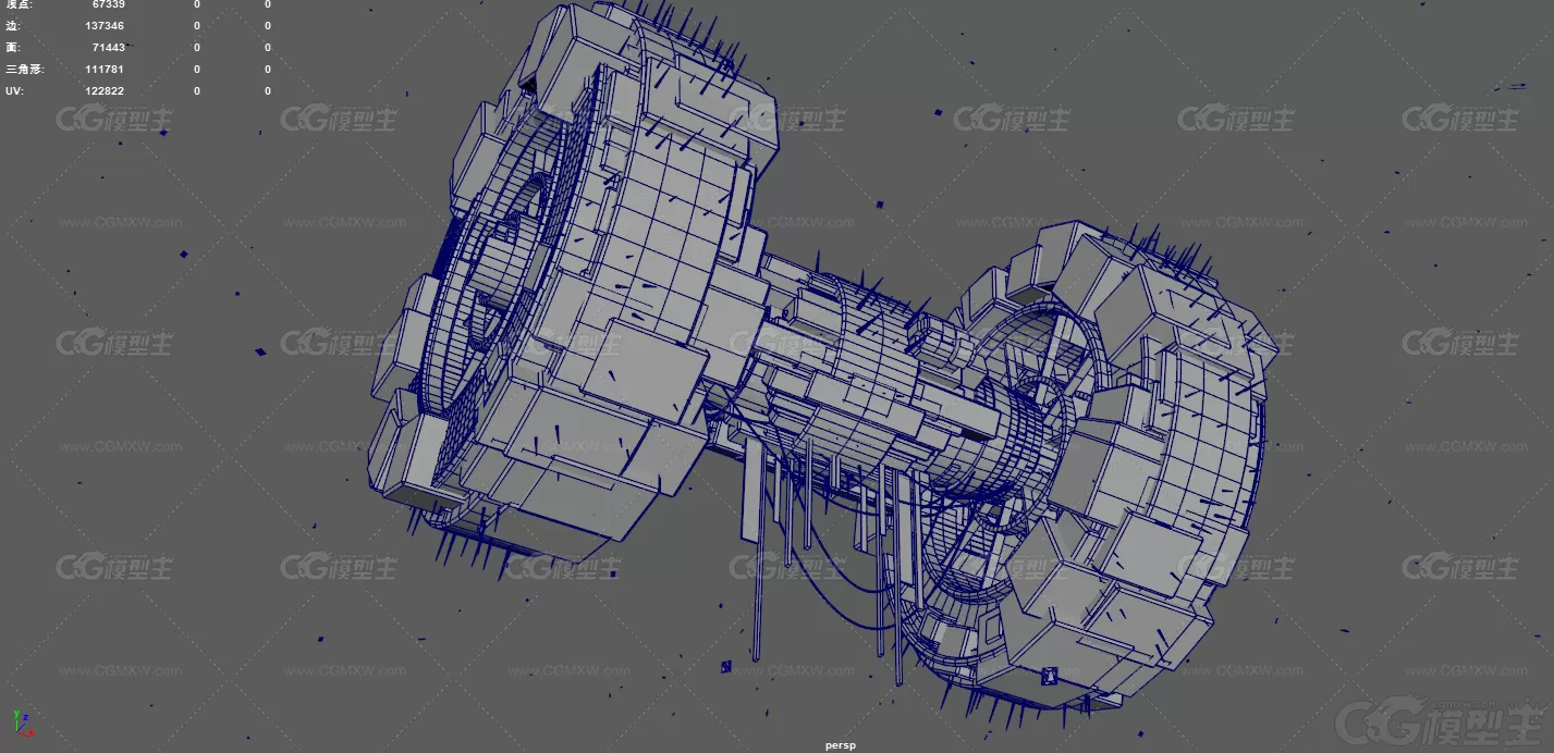 宇宙飞船 科幻空间站 航天器 星际中转站 宇宙飞船 战舰 星际母舰 太空补给站 空间堡垒-12