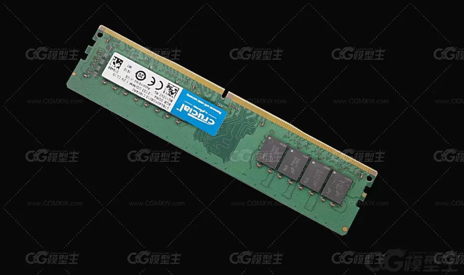 RAM 内存 存储器 内存条 8G内存条 DDR4内存条3D模型-3