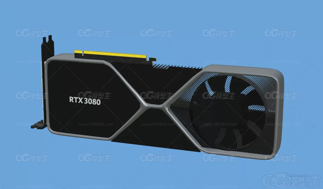 英伟达 Geforce RTX 3080 电脑显卡 3080显卡3D模型-2