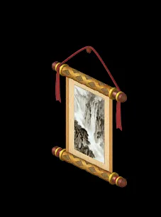鼓山流水画国画 水墨画 画卷