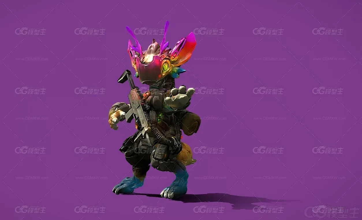 狐狸战士 次时代狐狸游戏模型3D模型-1