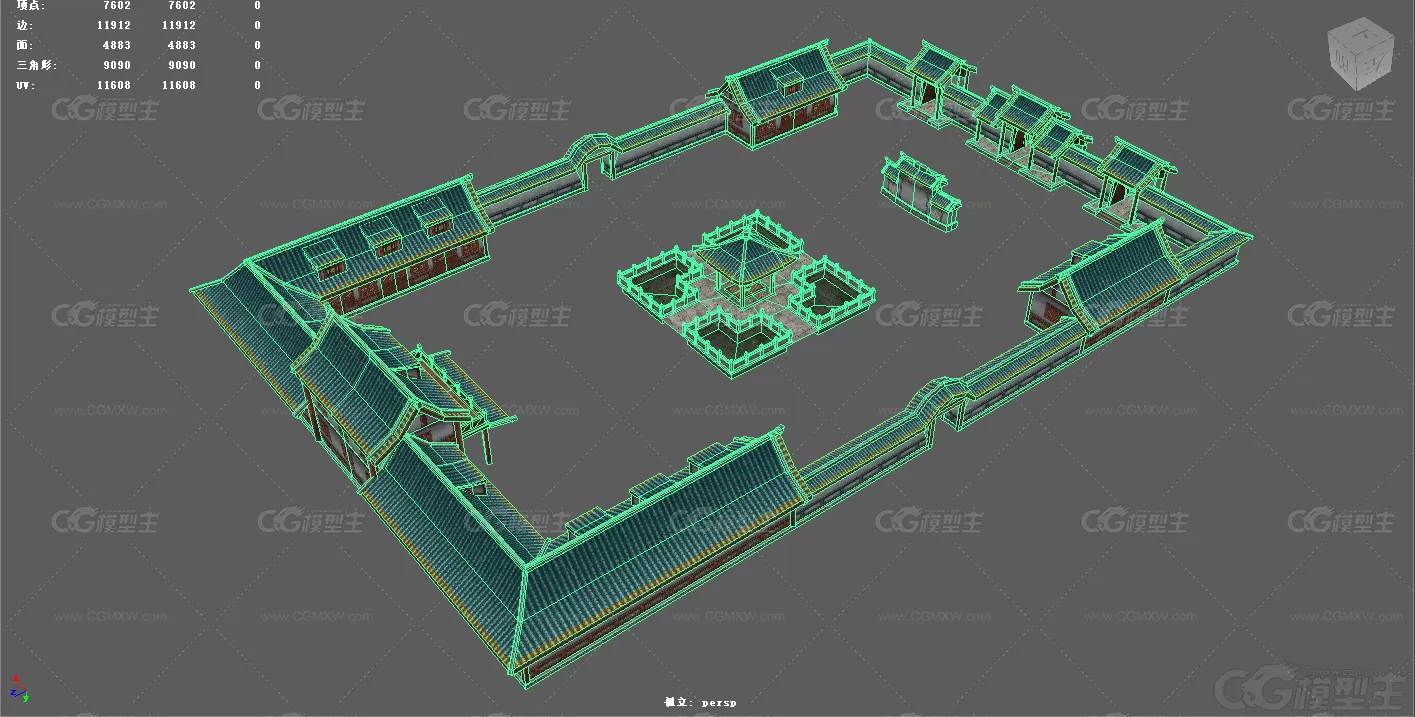 宫殿 道场  凉亭 古建筑 中国风建筑 国风建筑3D模型-2