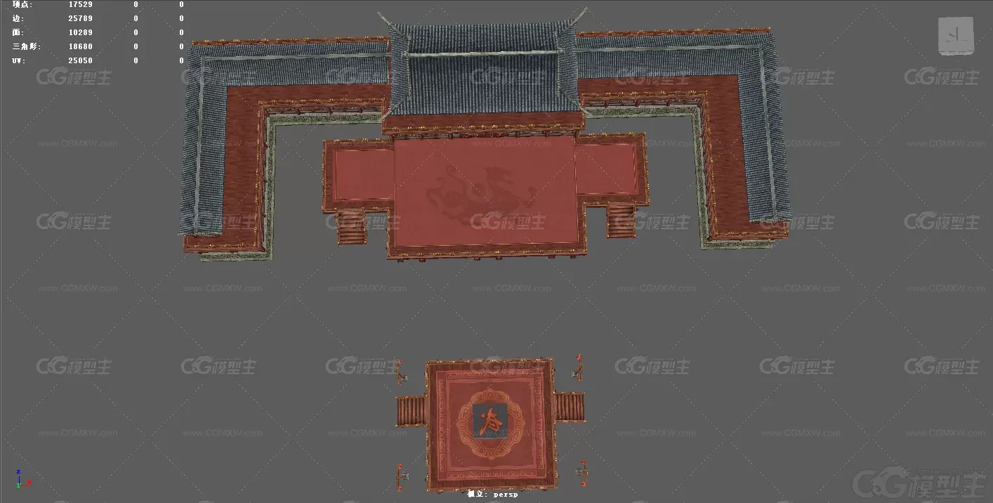 比武擂台  客房 古建筑 比武招亲 演武场 中国风建筑3D模型-2