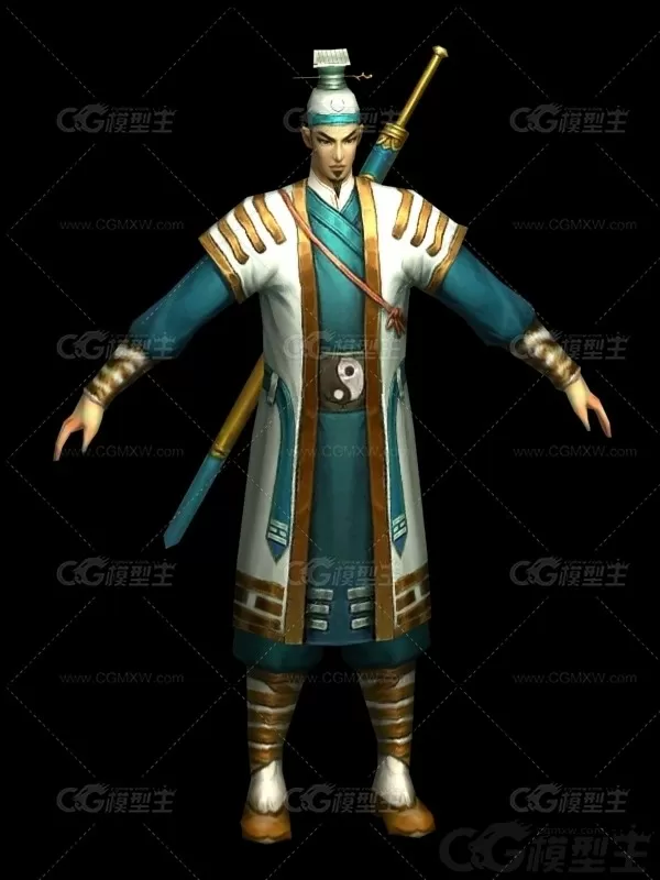 古代道士 天道人物 江湖道士 江湖侠士 大侠 侠客3D游戏模型-1