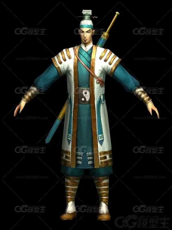 古代道士 天道人物 江湖道士 江湖侠士 大侠 侠客3D游戏模型-3