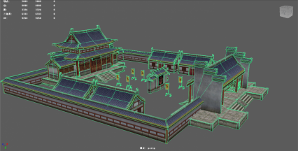 仙侠 庄园 武馆 门派 古代武术馆 道馆中国风建筑 古建筑 3D游戏建筑模型